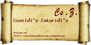 Csatlós Zakariás névjegykártya